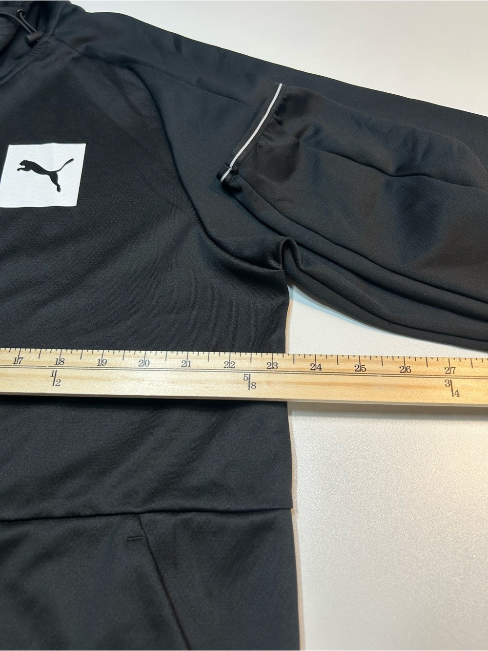 Puma Men's Full Zip Track Jacket Hoodie Black White Logo Activewear - Picture 6 of 8